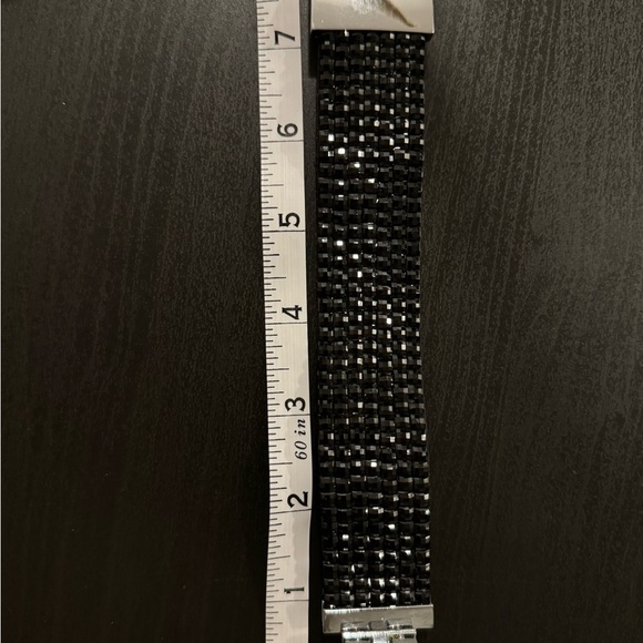 ⚜️3 for $30⚜️Glittery Black Faceted Acrylic Bracelet Stainless Steel Heart Clasp - Picture 7 of 10